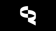 a black and white logo with the letter p in it's center, on a dark background