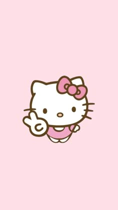 a hello kitty wallpaper with pink background