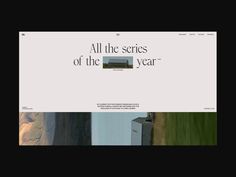 the website for all the series of the year is shown in three different colors and sizes