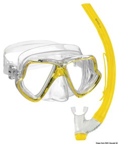 the scuba mask and snorkels are yellow