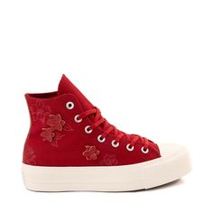 Red Platform Converse, Cute Converse, Red High Tops, Red Platform, Chuck Taylor All Star Lift, Taylor Red, New Street Style, Platform Converse, Basketball Star