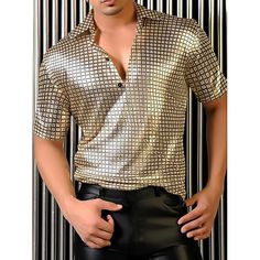 Season:Spring   Fall,Summer; Fabric:Polyester; Sleeve Length:Short Sleeve,Short Sleeves; Gender:Men's; Tops Type:Polo,Golf Shirt; Occasion:Street,Club; Pattern:Solid Color; Design:Sequins,Glitter; Neckline:Lapel,Classic; Listing Date:07/09/2024; Bust:null; Length:null; Shoulder Width:null; Sleeve:null Satin Shirts, Red Polo, Polo Classic, Polo Golf, Cargo Pants Men, Golf Shirt, Golf Shirts, Spring And Fall, Linen Shirt