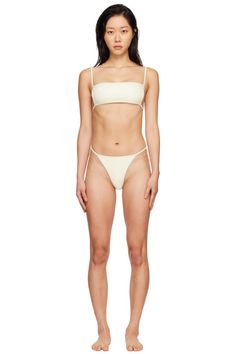 Permare: White T-008 & B-008 Bikini | SSENSE Still Body Reference, Woman T Pose Reference, Bodies Reference Pose, Body Reference Standing Straight, Fashion Model Reference, Fully Body Pose, Women Body Base, Female Full Body Reference, Model Standing Straight