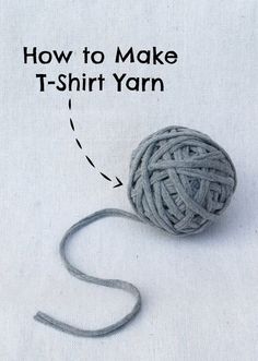 a ball of yarn with the words how to make t - shirt yarn