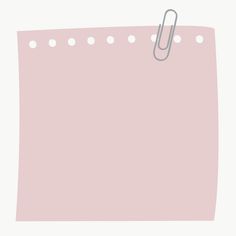 a piece of pink paper with white dots on it and a clip in the middle