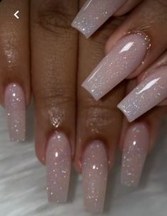 Glitter Nails Acrylic, Classy Acrylic Nails, Acrylic Nails Coffin Short, Pink Acrylic Nails, Prom Nails, Fire Nails, Pretty Acrylic Nails, Nail Arts, Nail Polishes