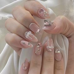 Adorable Nails, Pastel Pink Nails, Angel Nails, Solid Color Nails, Hello Nails, Beauty Nails Design, Nail Jewels