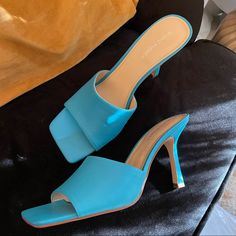 Beautiful Slip On Mule Heels, Color Is Fun And Vibrant! Heel Is Approximately 3.5” Brand New Without Tags Or Box. Tags Steve Madden Zara Marc Fisher Free People Heels Mules Sandals Slides Mules Sandals, Mule Heels, Heeled Mules Sandals, Square Toe Heels, Slip On Mules, Heel Sandal, Mule Sandals, Marc Fisher, Mule