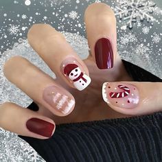 #christmasnails #holidaynails #festivenails #nailart #nailinspiration #naildesigns #christmasnailart #holidaynailart #nailsofinstagram #nailsoftheday #nailsoftheweek #nailsofchristmas #nailtrends #nailgoals #naillove Snowman Nail, Harry Potter Nail Art, Harry Potter Nails, Different Nail Shapes, Chic Holiday, Nails Set, Seasonal Nails