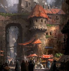 Jackson Sze Concept Art City Inspiration, Heroic Fantasy, Odaiba, City Market