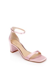 in stock Pink Sandals Heels, Jewel Badgley Mischka, Flat Booties, Colorful Heels, Square Toe Sandals, Short Heels, Chic Sandals, Evening Sandals, Strap Sandals Women