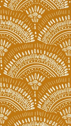 an orange and white abstract design on a yellow background, that is very similar to the traditional