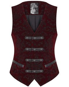 Trendy Fashion Punk Rave Mens Vest Waistcoat Red Damask Velvet Gothic Steampunk Aristocrat VTG, Fashion Mens winter Coats jacket Dark Wear Men, Steampunk Aristocrat, Red Waistcoat, Steampunk Vest, Mens Vest Fashion, Gothic Jackets, Red Damask, Mens Waistcoat, Gothic Shirts