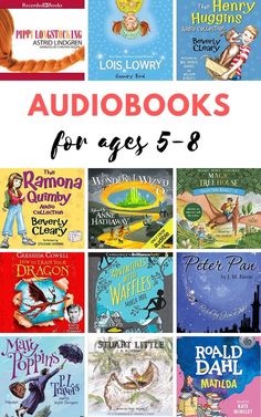 there are many children's books with the title audiobooks for ages 5 - 8