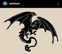 a black and white drawing of a dragon on a light brown background with the words,