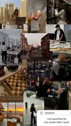 the collage shows people playing chess and other things that are in front of them