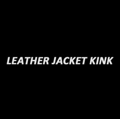 the logo for leather jacket kink is shown in white on a black background,