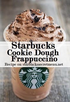 the starbucks app on iphone shows an image of a cup of coffee with whipped cream and cookies