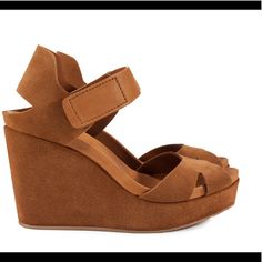 Geometric Cut-Out Detailing On Voluminous Platform Wedges Become A Major Key To Invigorating Summertime Looks. Crafted From Supple Suede Cowhide In A Palette Of Rich Earthy Tones, Their Silhouette Effortlessly Provide Substantial Height And Optimistic Charm. Anatomical Rubber/Cork Insole Wedge Height 3.5’ - 9 Cm / Platform 1.2’ 3 Cm Signature Logo Non-Slip Tpu Sole Excellent Condition. Never Worn. No Trades. Pink Wedge Sandals, Pink Wedges, Brown Wedge Sandals, Tan Wedges, Brown Wedges, Suede Wedges, Black Wedges, Platform Wedge Sandals, Green Suede