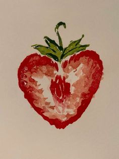 a drawing of a heart shaped tomato on a white background