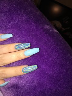 Blue Holographic Nails, Acrylic Nails Blue, Hallographic Nails, Nails Blue, Holographic Nails