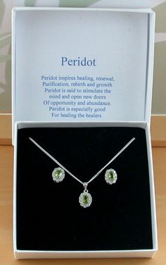 Sterling Silver Peridot & Cz Necklace & Earrings | Peridot Jewellery | UK Ladies Group, Mary Rose, Cz Necklace, Positive Vibes Only