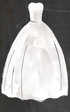 a drawing of a white dress on a black background with the word, i do not know what this image is