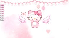 the hello kitty wallpaper is pink and white