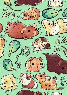 an animal themed wallpaper with many different animals