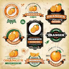 oranges labels and emblems