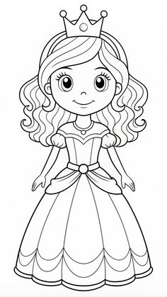 a princess coloring page for kids