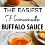 the easy homemade buffalo sauce is ready to be eaten