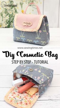 the diy cosmetic bag sewing pattern is easy to sew and it's perfect for beginners