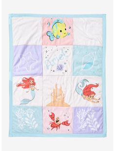 Little Mermaid Nursery, Disney Baby Rooms, Vintage Disney Nursery, Little Mermaid Gifts, Disney Baby Nurseries, Mermaid Baby Blanket, Disney Quilt, Ariel And Flounder