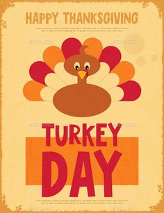 a thanksgiving poster with a turkey on it