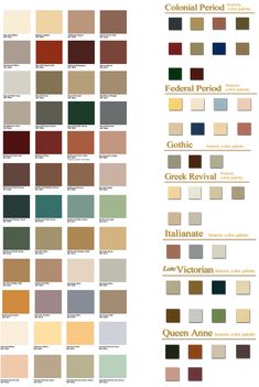 the color chart for different shades of paint