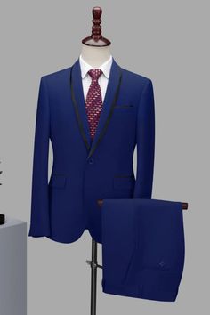 Chic Deep Blue Two Pieces Shawl Lapel Business Suits Suits Online Shopping, Suits Men Business, Blue Shawl, Prom Dresses Long Mermaid, Blue Two Piece, Dress Suits For Men, Tuxedo Style, Business Suits, Suit For Men