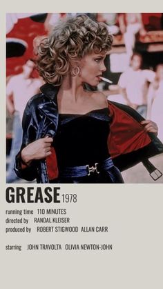 an advertisement for grease starring actress joan newton