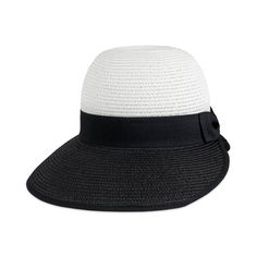 MAGID PAPER STRAW GARDEN TWO TONE SUN HAT Size: One Size.  Color: Black.  Gender: female.  Age Group: adult. Black Cloche Hat For Beach In Spring, Black Straw Hat With Uv Protection, Black Summer Sun Hat With Short Brim, Black Summer Boater Hat For Spring, Black Summer Hats With Uv Protection, Black Summer Hats With Curved Brim, Black Flat Brim Sun Hat For Summer, Black Boater Hat For Spring And Summer, Black Wide Brim Cloche Hat For Summer