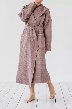 MagicLinen Waffle Hooded Bath Robe | Urban Outfitters Ripstop Pants, Bath Robes For Women, Ruffle Maxi Skirt, Slip Skirts, Special Dresses, Fair Isle Sweater, Denim Midi Skirt, Dress Codes, Matching Sets