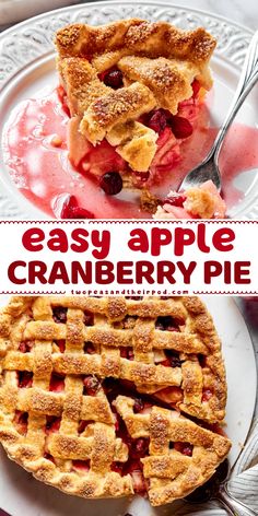 You have to try this apple food idea at home! This Apple Cranberry Pie starts with a flaky, buttery crust filled with apples and tart cranberries. Add this classic pie to your dinner party ideas or simple Thanksgiving desserts! Dessert For Thanksgiving, Easy Pumpkin Dessert