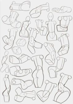 a drawing of many different shapes and sizes