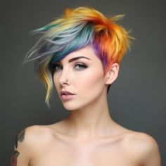 50 Chic Ombre Short Haircuts for a Stylish Transformation Colorful Bob Hairstyles, Ombre Short Hair, Messy Pixie Haircut, Trends In 2023, Slick Hair, Short Hairstyles Over 50, World Hair, Short Ombre Hair, Messy Pixie