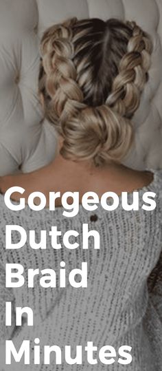 Dutch Braids are high on trend right nowThey are very elegant and stylish braid styleHere are styling tips to get a gorgeous Dutch Braid in minutes Braided Updo Wedding Tutorials, Comp Hairstyles, Dutch Pigtail Braids, Dutch Braid Bun, Easy Braided Updo, Dutch Braid Ponytail, Dutch Braid Updo, Two Dutch Braids