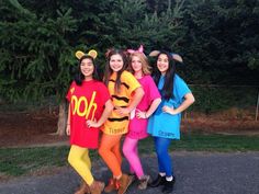 Pooh And Friends Costume, Winnie The Pooh Halloween Costume, Pooh Halloween Costume, Diy Winnie The Pooh, Winnie The Pooh Costume, Pooh Halloween, Winnie The Pooh Halloween, Friend Costumes, Cute Group Halloween Costumes