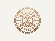 the logo for solea fide is shown in gold on a white background,