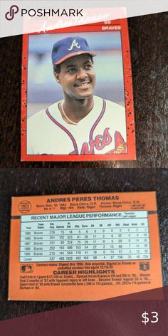 BUNDLE DISCOUNT, Andres Thomas, SS, Braves, Donruss 90, Baseball Card