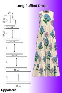 the pattern for a dress with flowers on it