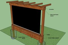 an image of a wooden structure with blackboard attached to the top and bottom part