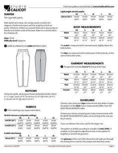 an instruction manual for how to wear the pants and shoes in this sewing pattern, with instructions